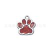 [colgante de huella de perro con brillo tamaño pequeño] aleación de zinc producción de nueva placa de identificación para perro mascota 17*18mm