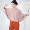 Mismo estilo que el top plisado de Miyake diseño de nicho para mujer manga murciélago suelto talla grande jersey de punto para mujer