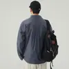 Camisa de Manga Larga para Hombre 2026 Otoño Nueva Raya Solapa Casual Tendencia Japonesa Retro Parche Bordado Chaqueta Algodón