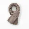 Bufanda tejida 100% lana pura para mujer, estilo largo, versión coreana, cálida y protectora para otoño e invierno, calentador de cuello y chal tejido versátil