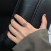Anillo de Combinación Apilada Simple de Corea del Sur para Mujeres Plata 925 Chapado Ins Distintivo Estudiantes Línea Simple Abierto Anillo de Comida Trendy