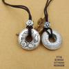 Fábrica Directa Plata esterlina S999 vintage hebilla de la paz Buda ocho tesoros Sutra del Corazón mantra de seis palabras colgante collar de pareja