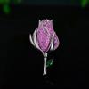 Arma de luxo leve Broche de buquê rosa preta de alta qualidade cor zircônio homens e mulheres corsage terno gola alfinete acessórios camisa colarinho flor pino