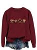 Estação independente eBay Moda top Natal quatro bois moda suéter de moletom estampado camisa de manga comprida feminina europeia e americana