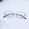 Gafas de Moda para Mujer 2024 Monturas de Metal para Gafas de Negocio al por Mayor Montura Completa Gafas para Miopía Monturas de Gafas Planas Gruesas Galvanizadas en Oro