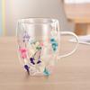 Taza de vidrio de borosilicato de alto valor de color, vidrio multiestilo, vidrio de doble capa, taza para leche, café, bebidas, taza de té
