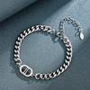 Pulseira para Homens, Aço Titânio, Não Desbota, Alta Qualidade, Versátil, Joias Populares Hip-Hop, Acessórios Retrô Simples e Personalizados para Mulheres