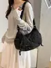 Bolso vaquero lavado versátil casual estilo coreano transfronterizo 2026 nuevo estilo bordado de letras personalizado bolso de hombro cruzado