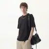 Camiseta Básica de Color Sólido con Cuello Redondo Decorado, Estilo Callejero Fresco, para Hombres y Mujeres, Collar de Diseñador de Nicho