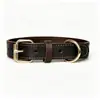 Collar para Mascotas Collar de Cuero Genuino Cuero de Vaca de Primera Capa Collar para Perro Collar para el Cuello Collar para el Cuello Collar para Perro de Cuero de Flor Entera
