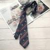 Escuela básica para jk corbata de rayas mujer dk insignia larga manual japonesa 7cm camisa rojo oscuro azul marino café
