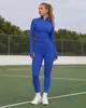 Conjunto de Ropa de Yoga Otoño Invierno Chaqueta de Manga Larga Pantalones de Yoga de Cintura Alta de Dos Piezas Melocotón Butt Pilates Set