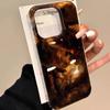 Funda para iPhone16promax Color Ámbar Negro Marrón Simi para Apple 14iPhoneXR Funda de Remolino