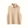 Colete de tricô de gola alta para mulheres, novo estilo outono e inverno, blusa base de cashmere para usar em camadas