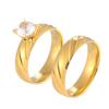 2020 nuevo anillo de pareja de circón simple moda anillo de pareja anillo de diamantes de pareja color mixto bicolor joyería creativa simple al por mayor
