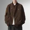 Chaqueta de cuero retro americana para hombre, nuevo estilo primavera y otoño 2026, chaqueta de gamuza de alta gama a la moda, chaqueta de béisbol