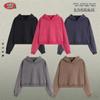 Sudadera con capucha corta casual nueva de otoño e invierno estilo europeo y americano para mujer, lavada, vieja, retro, sexy, top transfronterizo de 400g