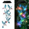 Luz de carillón de viento solar transfronterizo LED, luz colgante de pájaro cardenal, luz decorativa para exteriores, luz de ambiente festivo, luz de paisaje