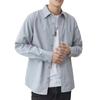 Casual camisa de manga comprida masculina 2023 nova marca de moda estilo Hong Kong roupas masculinas Pu camisa bonita casaco fino top roupas