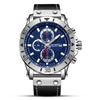 Reloj MEGIR MEGIR para hombre, deportivo, de moda, con tres esferas, cronometrador, de cuero, para todo tipo de partidos, de cuarzo, 2081