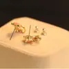 Aretes de ópalo aretes de gatito con diamantes brillantes estilo europeo americano coreano aretes de animales productos de puesto joyería femenina al por mayor