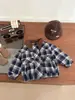 Chaqueta de Algodón para Niños Coreana Moderna y Cool para Niños Otoño e Invierno Bebé Elegante a Cuadros Cuello Vuelto Chaqueta Cálida de Forro Polar