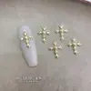 Acessórios de unhas de liga cruzada gótica escura transfronteiriça, brincos vintage europeus e americanos, acessórios de strass para unhas estilo punk gótico