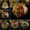 Nuevo Juego de Dados Multifacéticos para el Juego de Mesa Dungeons and Dragons de 7 Piezas, Piedra de Sangre de Dragón Multifacética Dnd Rpg