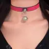 Colar Gargantilha Cruzada de Couro Preto Casual Estilo Punk Design de Nicho Doce e Cool para Mulheres Simples e Moderno