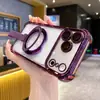 Adequado para Capa de Celular Iphone17Promax, Capa Macia Anti-Queda com Airbag nos Quatro Cantos Galvanizada para Apple 16 com Alça e Suporte