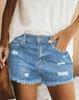 Gm2631 # Moda Verão Europeia e Americana Comércio Exterior Transfronteiriço Shorts Jeans Rasgados com Franjas Hot Pants Feminino Cintura Alta Emagrecedor