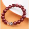 Pulsera Jingxin de Cinabrio Natural en Bruto de la Montaña Putuo para Mujer Pulsera de Cuentas de Buda de Arena Zijin para Hombres y Mujeres Año del Conejo