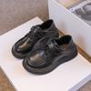 Zapatos de Cuero Pequeños para Niños Estilo Británico Primavera y Otoño 2025 Nuevos de Moda Suelas Blandas con Trajes Rendimiento Negro Zapatos para Niños Dropshipping