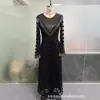 Moda Femenina Tallas Grandes Transfronteriza Europea y Americana Issey Miyake Casual Ajustado Versátil Elegante Vestido de Nicho para Mujer