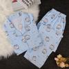 Pijama de Algodón Jiyika Wow chiikawa Japonés Pequeño Ocho para Mujer Manga Larga Pantalones Primavera y Otoño Ropa de Casa traje