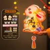 Lanternas cuidadosamente selecionadas para o Festival do Meio Outono, lanternas pequenas luminosas portáteis estilo chinês, materiais DIY para crianças, lanternas de coelho de desenho animado
