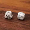Cuentas sueltas irregulares geométricas tridimensionales vintage de plata pura 999, piezas de plata, cuentas de plata, pulsera de manualidades DIY, accesorios de joyería de plata
