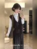 Conjunto Estilo Colegio Melard para Principios de Otoño: Chaleco de Punto para Mujer 2026 Modelo Nuevo, Top Chaleco sin Mangas de Alta Gama
