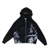Estampado Oscuro Estilo Ins Moda Nuevas Llegadas Harajuku Gótico Calle Alta Sudadera con Cremallera Y2K Transfronteriza Sudadera Lulu