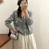 Suéter de Cuello en V Estilo Dulce y Suave Francés para Mujer Otoño e Invierno Estilo Nuevo Estilo Chanel Elegante Lazo Adelgazante Cárdigan de Punto