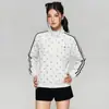 Cinta tejida de color contrastante con lunares ropa de protección solar chaqueta para hombre top blanco verano deportivo ropa ligera de protección solar cárdigan para mujer