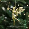 Decoraciones de Navidad, adornos dorados para árbol de Navidad, copos de nieve creativos, zapatos de cristal, colgantes de renos, accesorios galvanizados, colgantes