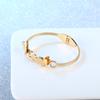 Pulsera Japonesa y Coreana Nueva Tridimensional de Arena Prensada Doble Mariposa Acero Titanio Dulce Lindo Anillo Pulsera Hueca Accesorios de Acero Inoxidable