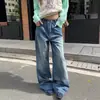 Jeans Feminino Laranja#Ajustável Dupla Fivela Wide Leg Solto Modelador Escondendo Gordura Fashion Versátil Perna Reta Calça Longa