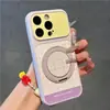 Funda Protectora para iPhone 18 Apple 17 Pro Max, Estuche Giratorio a Cuadros de Bloques de Color Macaron