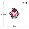 Parche de Tela Bordado de Palomitas de Maíz, Té de Leche, Bebida Fría, Dibujos Animados, Rosa Lindo, Helado, Bordado de Computadora para Parche de Ropa DIY