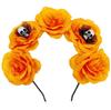 Venta directa de fábrica de accesorios para mascaradas, aro para el pelo con calavera de flores artificiales de Halloween de estilo europeo y americano, corona de rosas para festivales de fantasmas