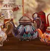 Paquete de Pegatinas Retro Story Serie de Tetera Tema de Tetera Materiales de Decoración para Diario Pegatinas 8 Hojas en 6 Diseños para Elegir