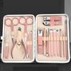 Jgj Oro Rosa Set de Cortauñas de 18 Piezas Cortauñas Set de Manicura Set de Herramientas para Manicura Logo Personalizado Portátil