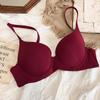 Sutiã liso sem costura com logo em chinês e inglês tamanho grande com bojo underwear feminino cor sólida com aro de aço macio sutiã fino